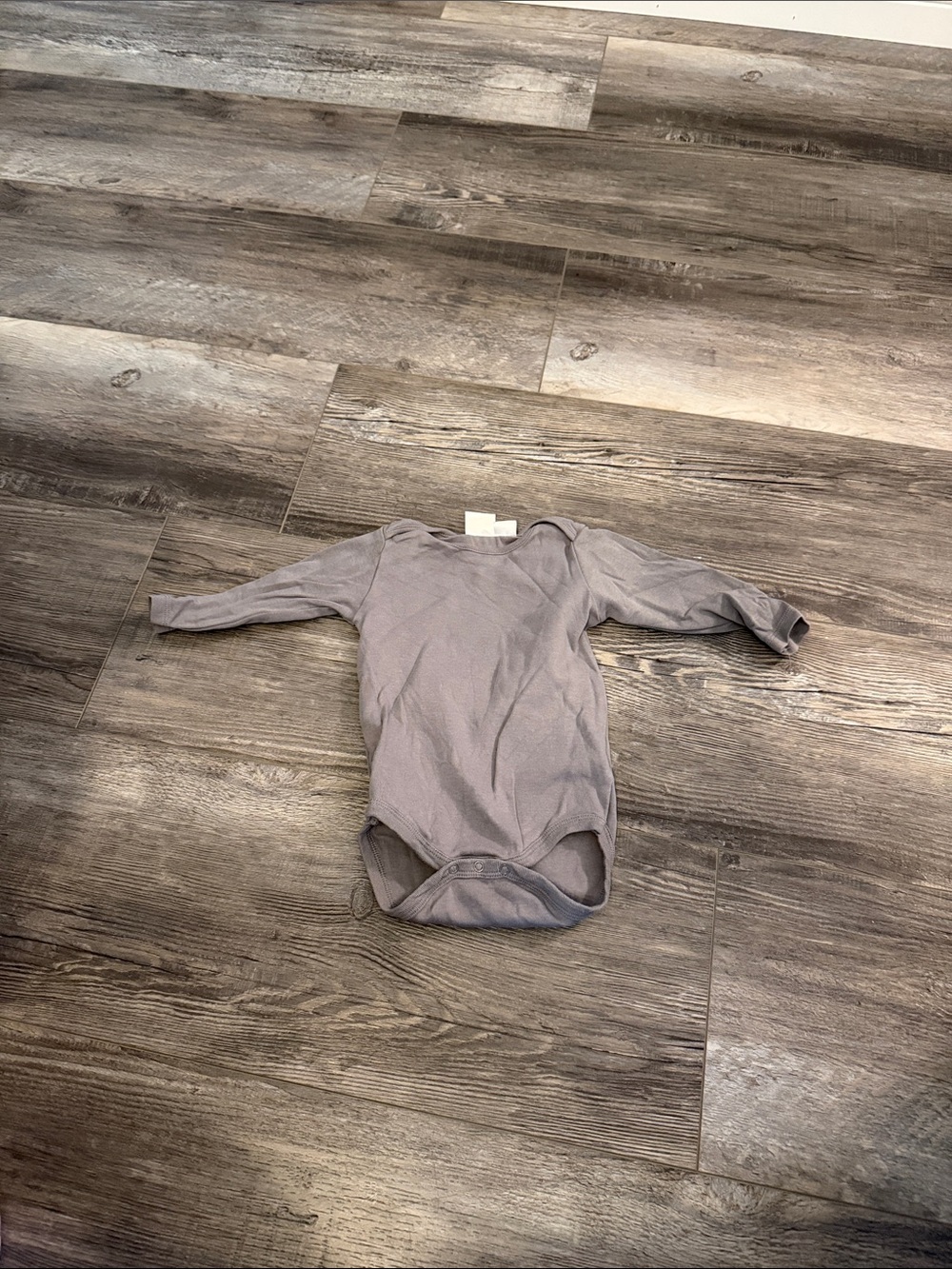Zara Long-Sleeve Gray Baby One-Piece Bodysuit